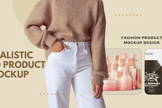 do 3d mockup product design clothing mockup packaging box 3d product rendering