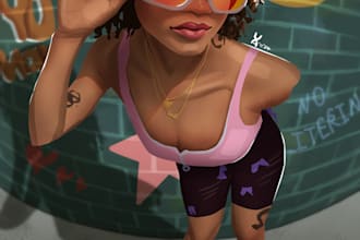 draw you a cute stylized portrait
