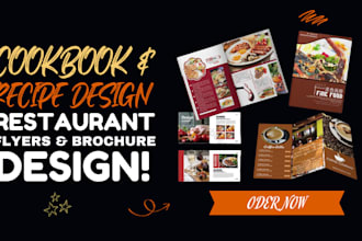 design attractive cookbook, restaurant menu, modern digital brochure and flyers