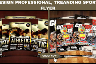 design sports flyer, gym, fitness, sports, event, illustration poster and banner