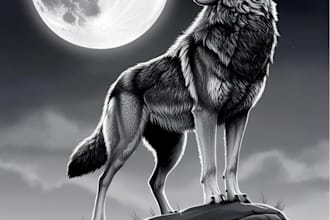 create beautiful ai black and white illustrations