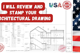 review stamp architectural engineering drawing construction plan for city permit