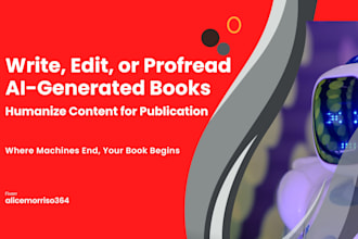rewrite, edit, or proofread ai generated books,  humanize content