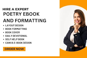 format upload design custom poetry ebook cover, poetry ebook for kindle