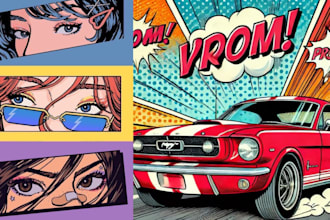 draw retro comic book, vintage comic illustration, pop art nsfw vintage