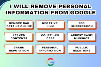help you remove negative links, images and articles from google and websites
