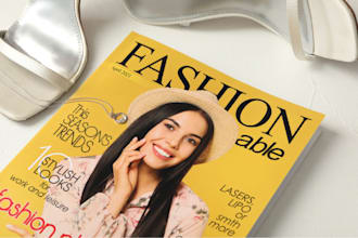 design business brochures, fashion magazine, real estate flyer