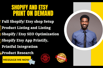 set up etsy digital products shop etsy print on demand store etsy seo listing