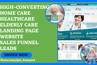 design home care landing page healthcare website elderly care sales funnel leads