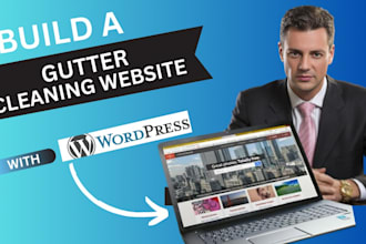 design gutter cleaning website for commercial cleaning and house cleaning agent