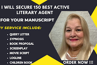 find 150 active literary agent for your screenplay movie script synopsis logline