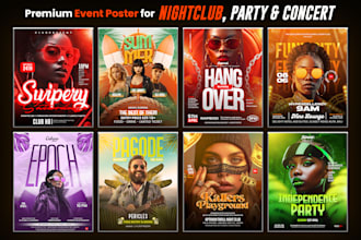 create premium poster nightclub, party and concert