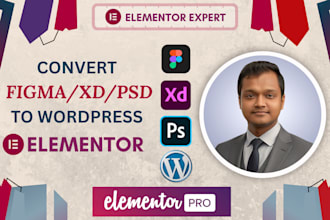 convert figma to wordpress using elementor or elementor pro