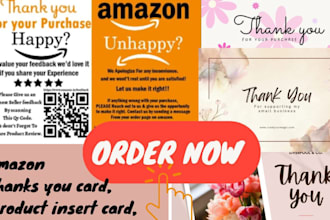 design amazon thanks you card, insert card for your business