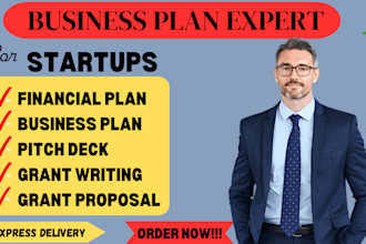 write a business plan with a financial plan for startups, business plan writer
