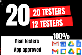 provide 12 testers 20 testers for android app google play store closed testing