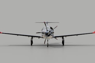 renovate 3d aero plane, flight simulation, private jet, full HD 1080p animation