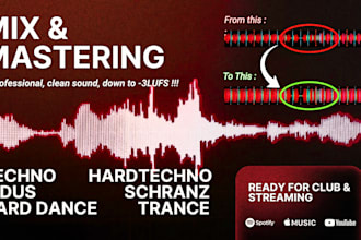 mix and master your techno, hardtechno track to professional and powerful sound
