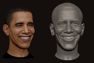 3d digital sculpting 3d head 3d face action figures stl obj file for printing