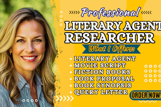 find perfect literary agent for your fiction book or movie script, screenplay