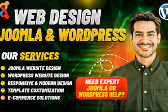 design or redesign wordpress joomla or HTML website
