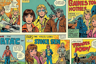 create vintage illustrations, retro comic art and 70s designs