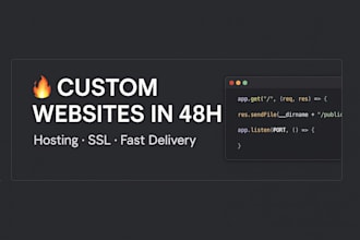 build your custom website or web app with domain and hosting