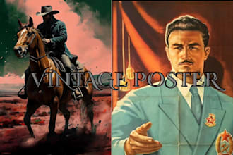 design vintage poster illustration retro comic book travel poster graphic novel