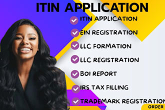 get itin, register US llc, ein, tax filing reinstate llc