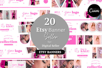 design etsy shop banner, canva banner etsy logo for etsy shop canva flyer