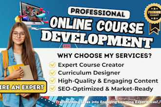 create online course content, worksheets, curriculum and lesson plan