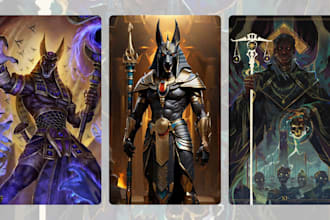 design tarot deck, oracle, game cards, or any digital art