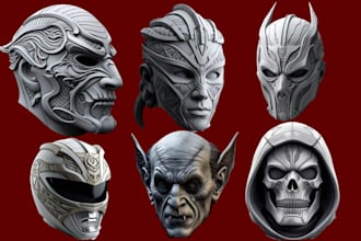 sculpt 3d mask 3d helmet cosplay mask cosplay helmet model 3d model 3d printing