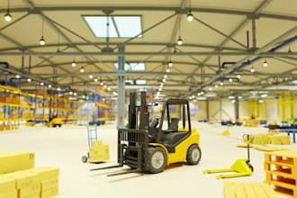 do 3d warehouse design,3d storage room, 3d facility,  factory, 3d retail store