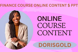 create online course content, finance course and ppt design