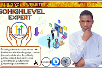 design gohighlevel landing page, website, order forms, sales funnel, opt in pag