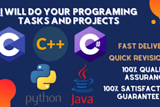 do python, ai, ml, web, bots, java cpp, c programming projects, tasks
