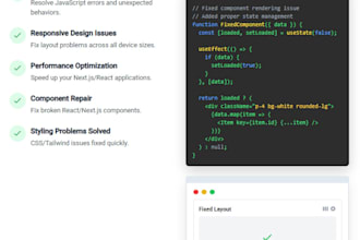 fix your HTML CSS javascript nextjs and tailwind CSS bugs and errors