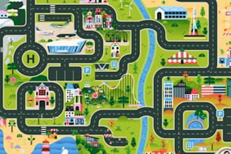 make vector map illustration map design fantasy map isometric cartography map