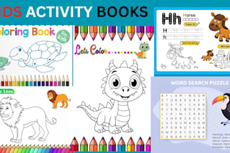 do kids activity books, word search book and coloring book pages for amazon KDP