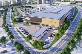 remodel commercial budling, block house, 3d aerial renders, cgi complex exterior