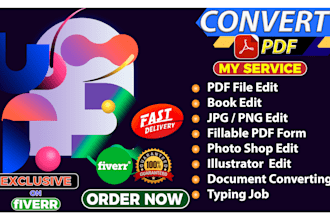 convert PDF to word, google docs powerpoint, typing services