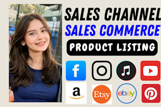 create facebook, instagram, tiktok, pinterest online shop etsy product listing
