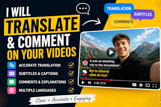 write comments for social media and translate