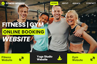 design yoga website, fitness website or gym appointment booking website