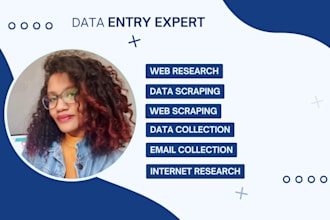 do data extraction, data input , data entry ,email collection and web research