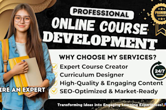 create online course content, course curriculum, training manual, ebook writer