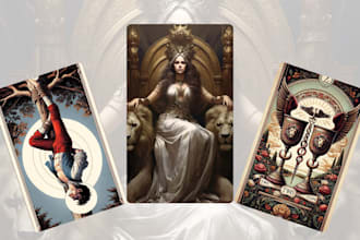 design custom tarot, oracle, or game cards with unique art