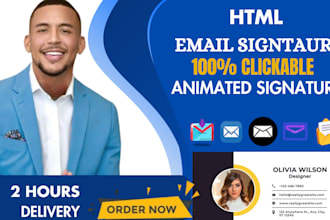 make clickable HTML email signature for email,outlook, apple etc