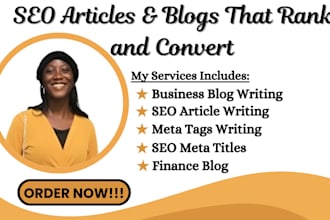do SEO article writing meta tags meta titles business blog finance blog writing